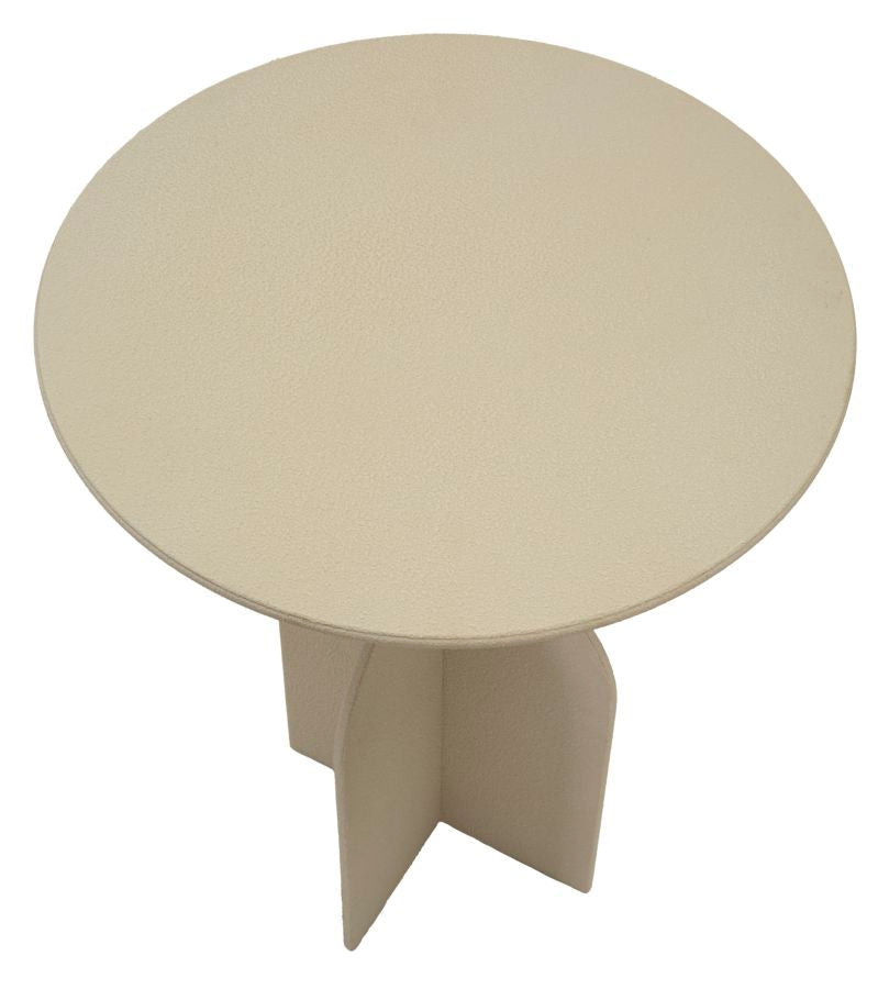 Beige Runder Beistelltisch Skulpturale Basis Dune