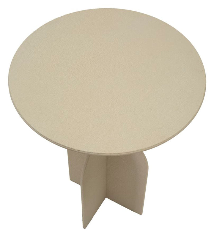 Beige Runder Beistelltisch Skulpturale Basis Dune