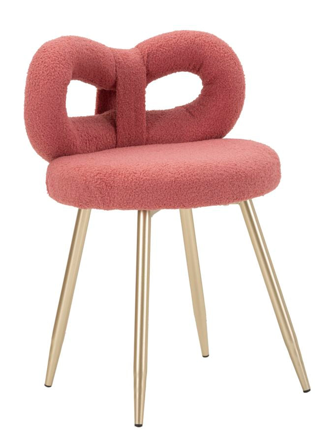 Rosa Polster Mini Stuhl Metallbeine Ilary Akzentsitz