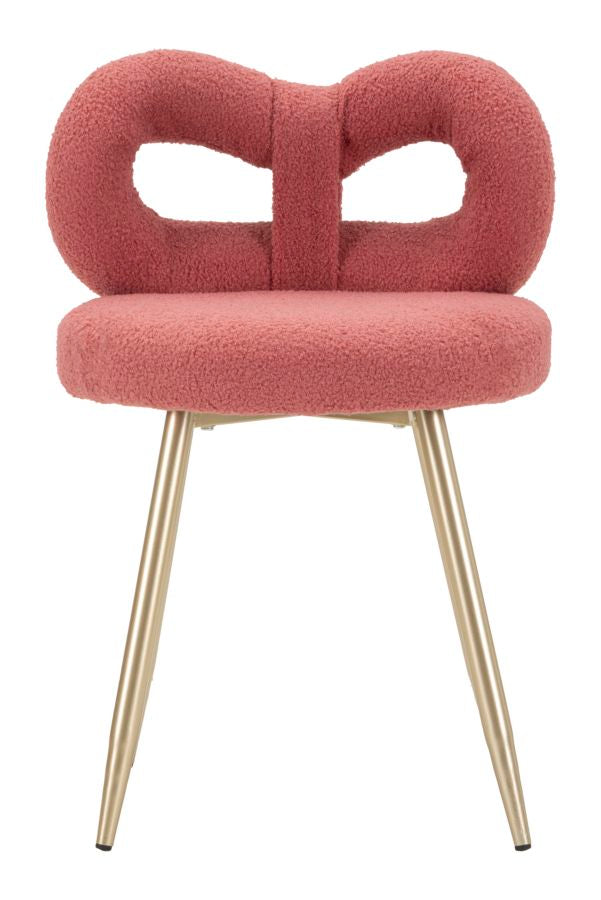 Rosa Polster Mini Stuhl Metallbeine Ilary Akzentsitz