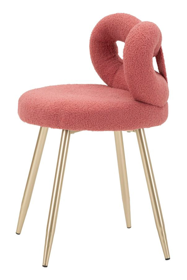 Rosa Polster Mini Stuhl Metallbeine Ilary Akzentsitz
