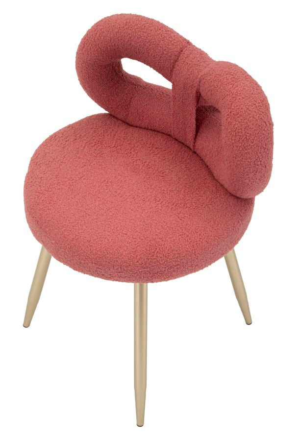 Rosa Polster Mini Stuhl Metallbeine Ilary Akzentsitz