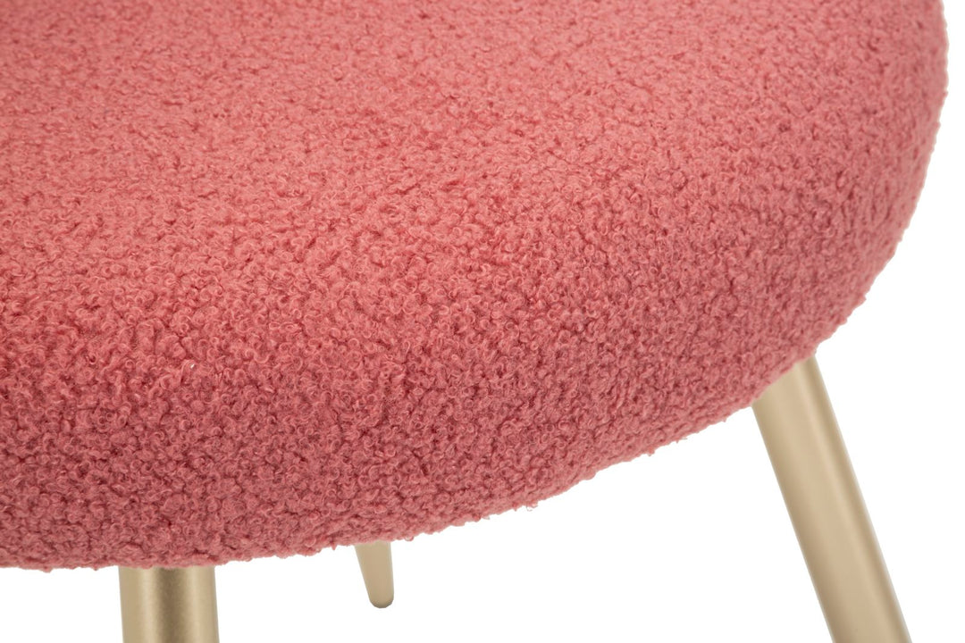 Rosa Polster Mini Stuhl Metallbeine Ilary Akzentsitz