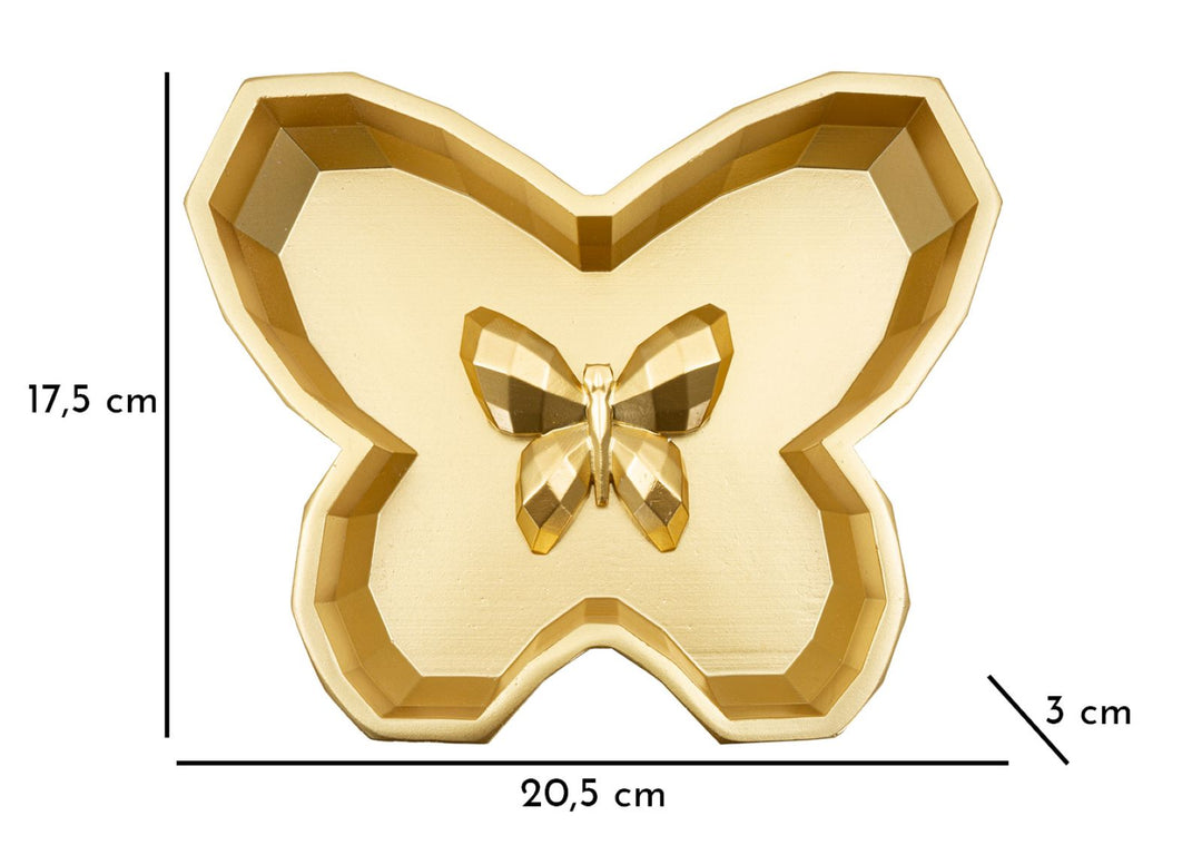 Gold Schmetterlings Tablett Dekorativer Akzent