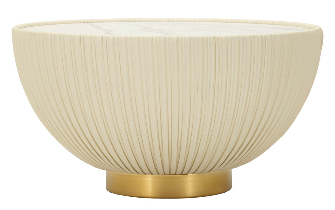 Beige Runder Couchtisch Goldbasis Elge Modernes Design (Marmorplatte)