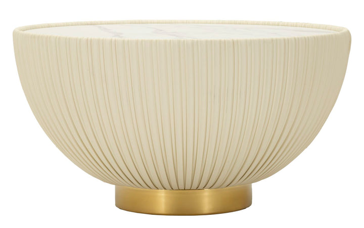 Beige Runder Couchtisch Goldbasis Elge Modernes Design (Marmorplatte)