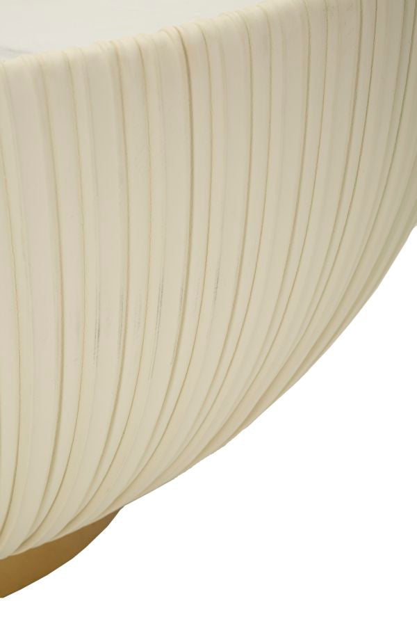 Beige Runder Couchtisch Goldbasis Elge Modernes Design (Marmorplatte)