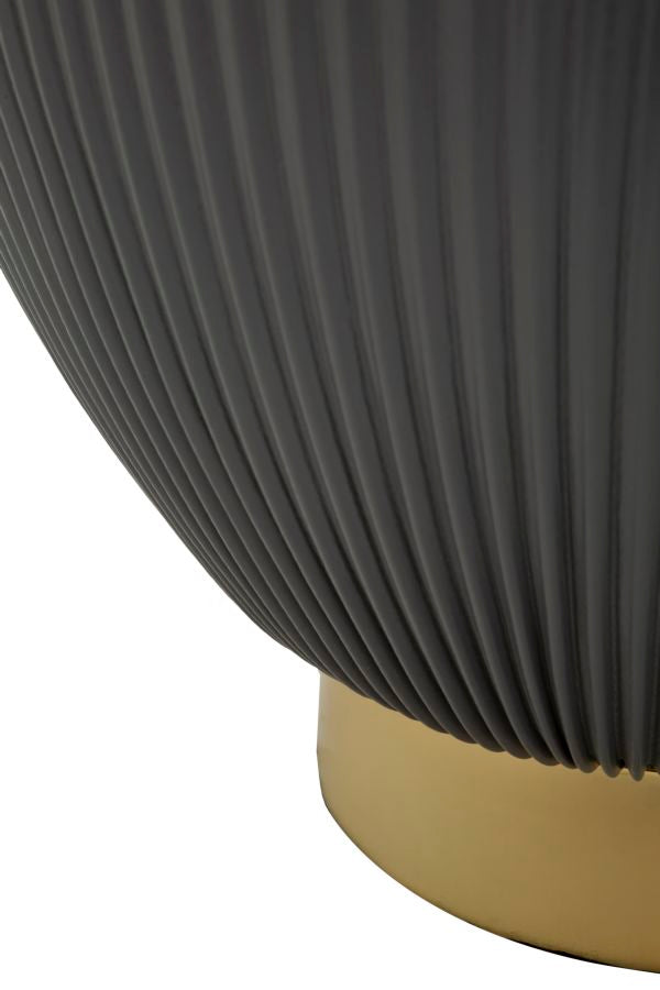 Schwarz Runder Couchtisch Goldbasis Elge Zeitgenoessisch (Marmorplatte)