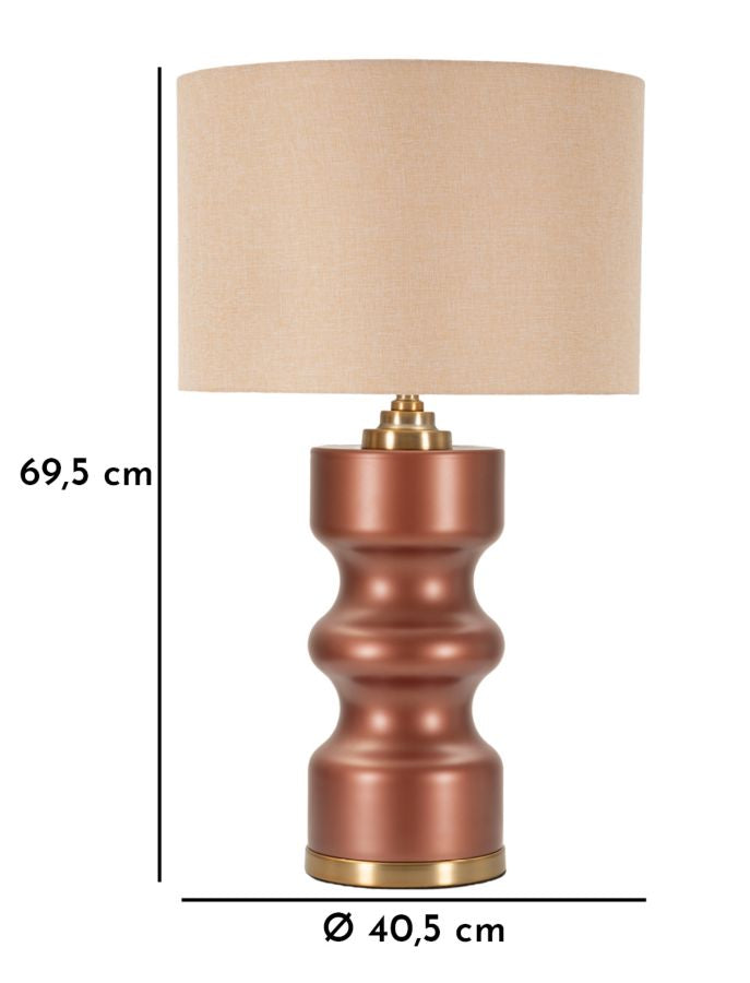 Braun Holz Tischlampe Stoffschirm Rosenthal Kollektion