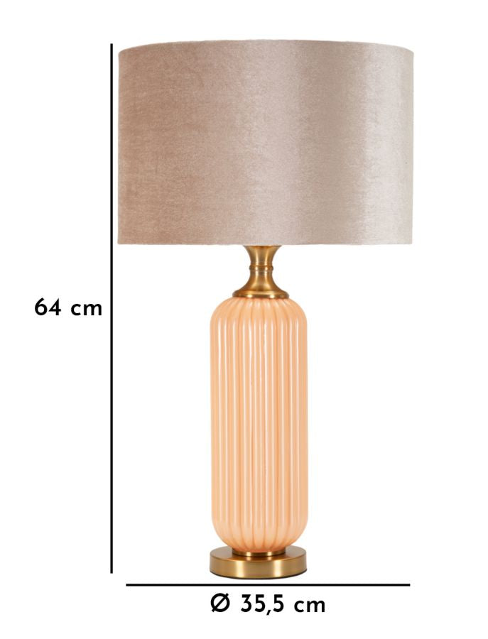 Hoch Gold Beige Tischlampe Stoffschirm Perly Kollektion