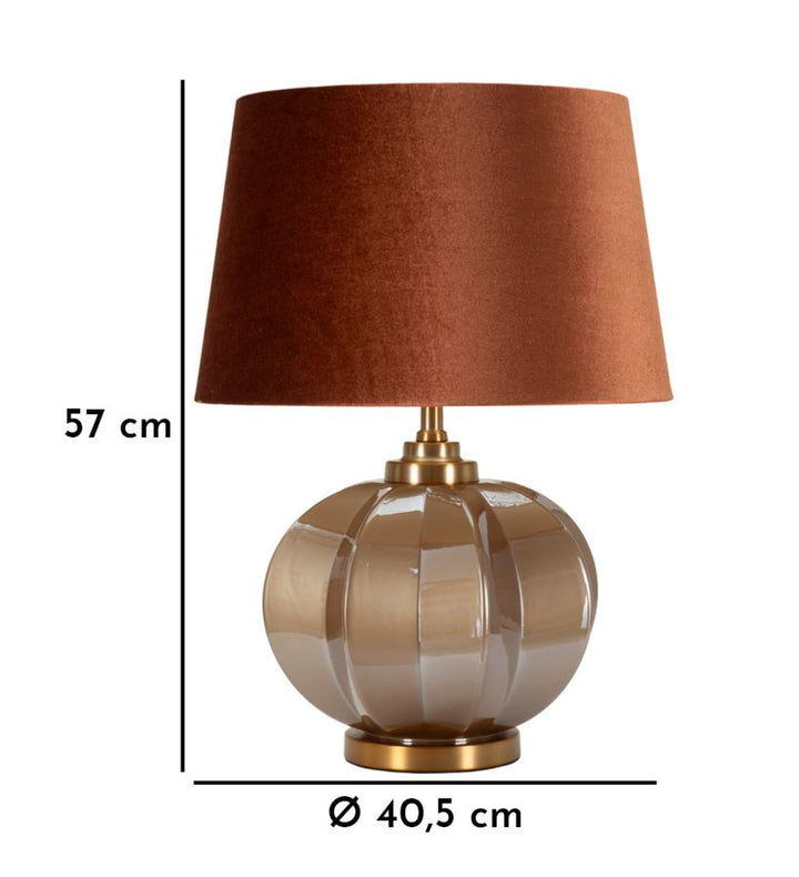 Braun Metall Tischlampe Stoffschirm Prague Zeitgenoessisch