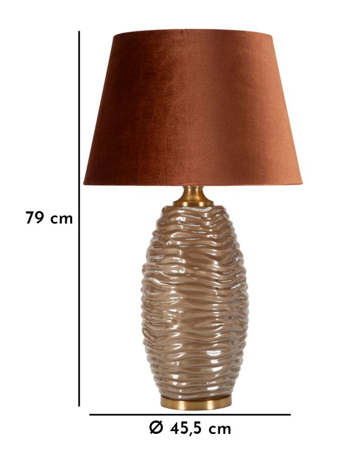 Braun Deko Tischlampe Stoffschirm Prague Kollektion