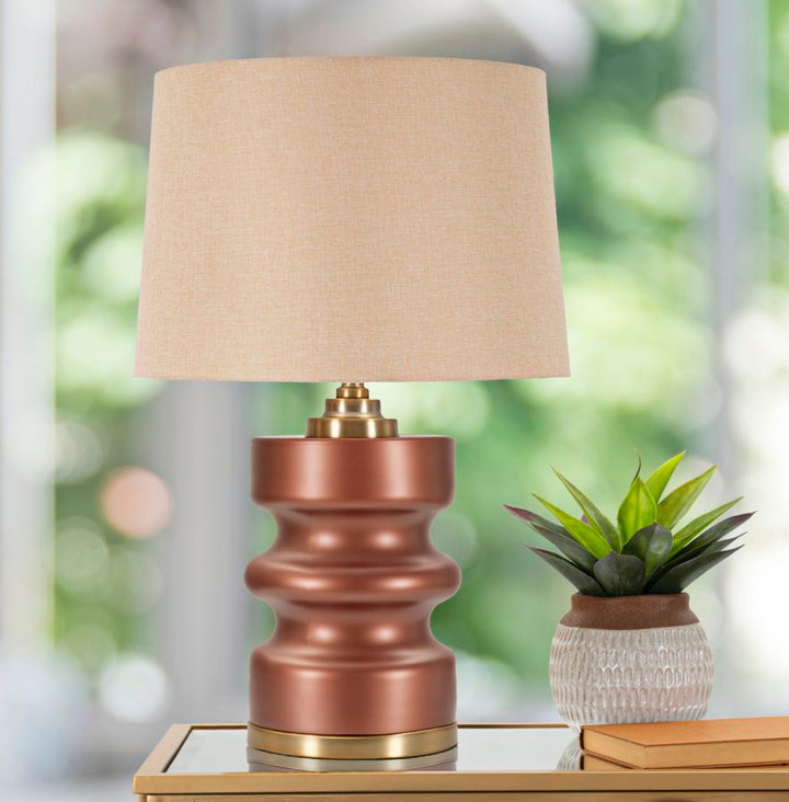 Beige Holz Tischlampe Stoffschirm Rosenthal Kollektion