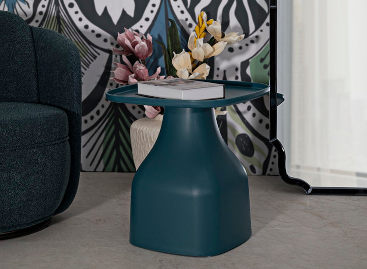 Blau Runder Couchtisch Geometrische Basis Gea Moderner Akzent