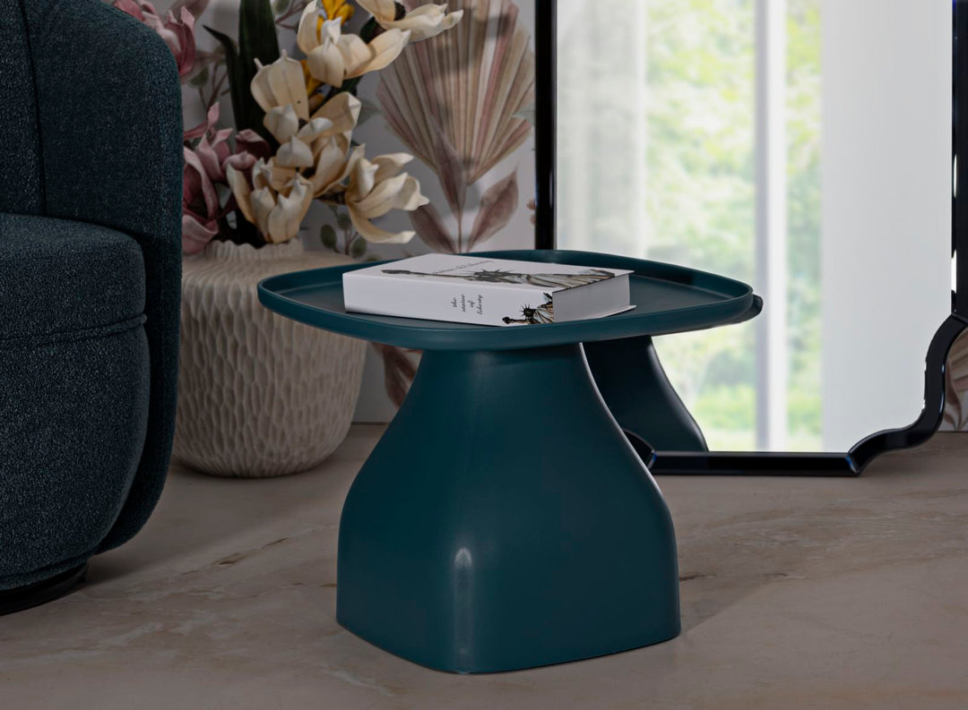 Blau Runder Couchtisch Skulpturale Basis Gea Zeitgenoessisch