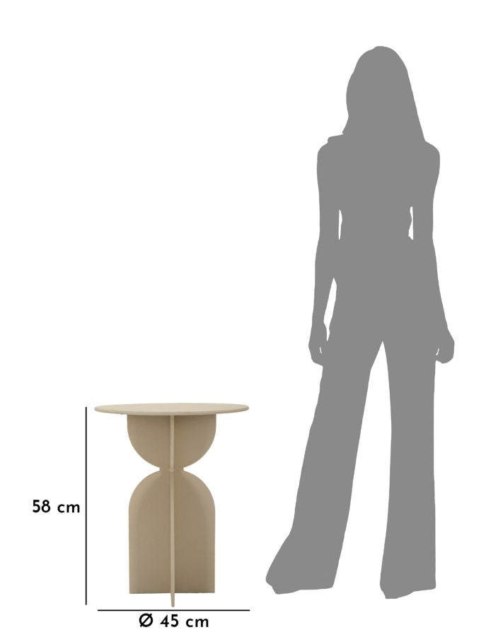 Beige Runder Beistelltisch Skulpturale Basis Dune