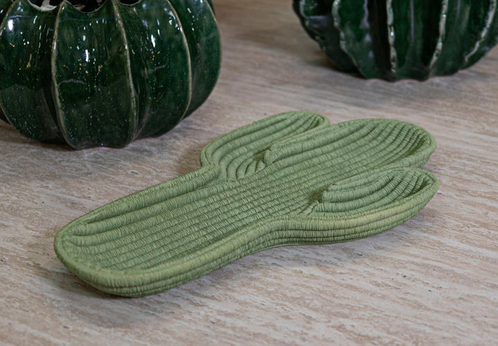 Gruen Harz Deko Tablett Cactus Modernes Design