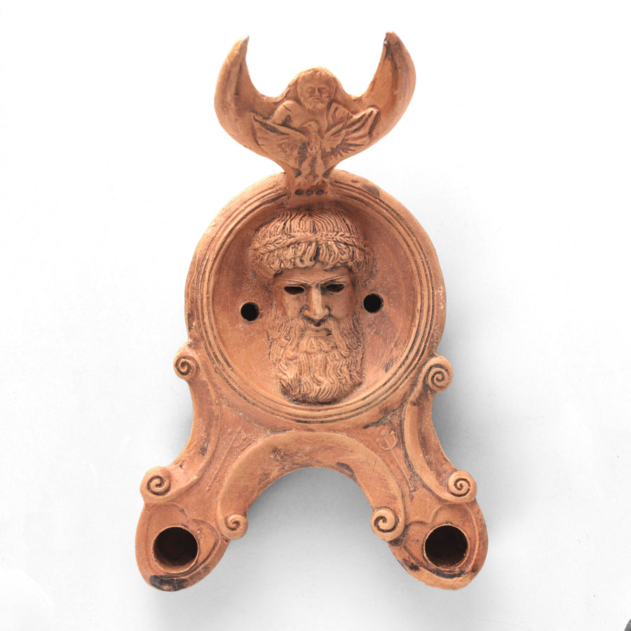 Antike Öllampe mit Neptun