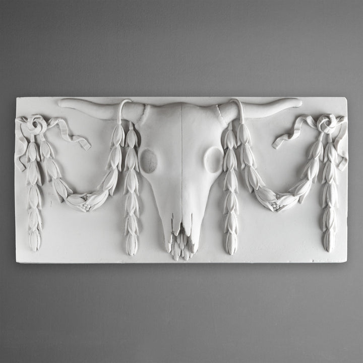 Stierschädel Wanddekoration – Klassisches Basrelief