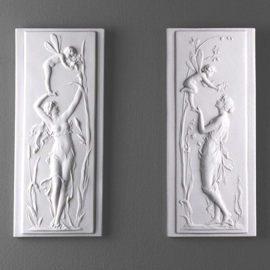 Relief Celestine mit Engel (im Paar)