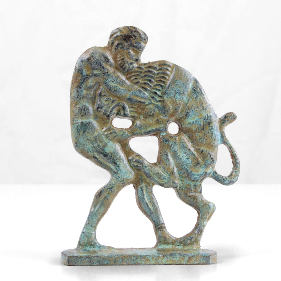 Herkules Statue (Bronze, Klein) – Kampf mit dem Nemeischen Löwen