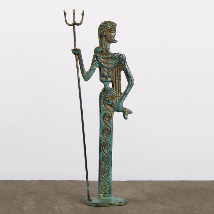 Poseidon Statue (Bronze, Klein) – Gott des Meeres