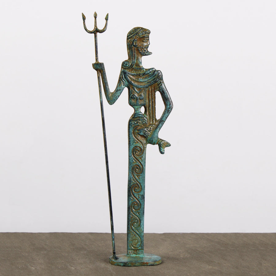 Poseidon Statue (Bronze, Klein) – Gott des Meeres