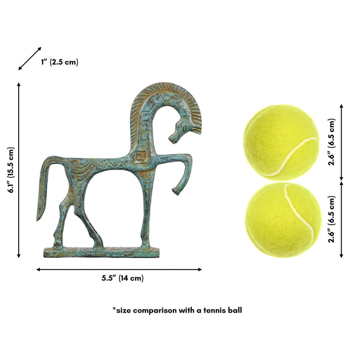 Griechisches Pferd Statue (Grün-Bronze, Klein)