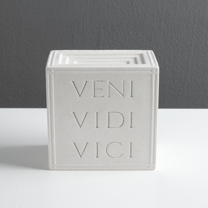 Veni Vidi Vici Buchstütze – Römische Reliefskulptur