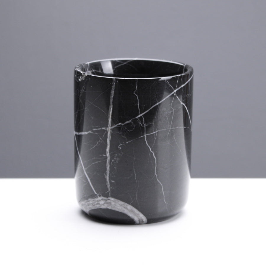 Schwarzer Marmor Zahnbuerstenhalter