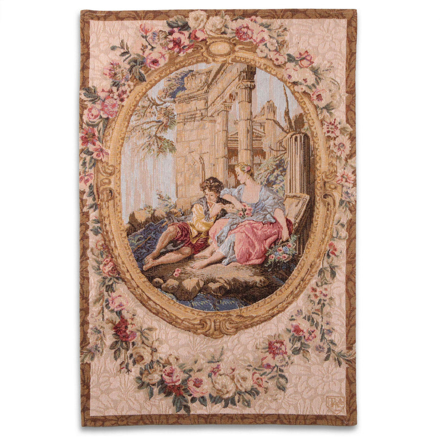 Sérénade – Gobelin Wandteppich (Jacquard gewebt) – Cremefarbener Hintergrund – Klein