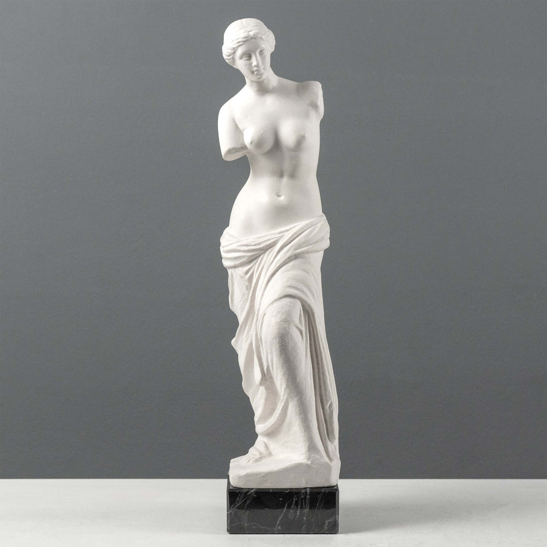 Venus von Milo Büste mit schwarzem Marmorsockel