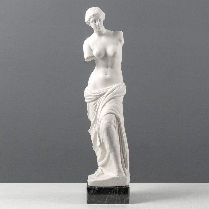 Venus von Milo Büste mit schwarzem Marmorsockel