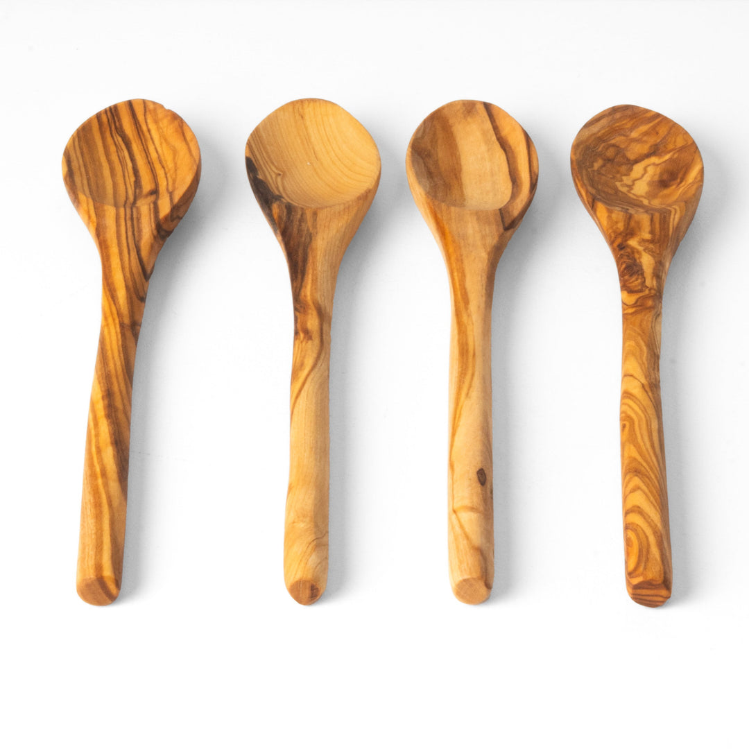 Handgefertigtes Olivenholz-Löffelset (4-teilig)