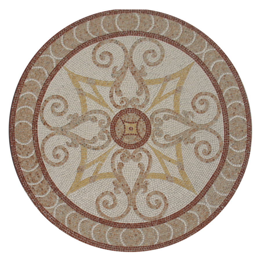 Geometrisches Akanthus Marmor-Mosaik