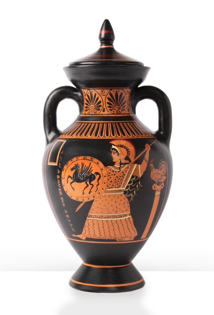 Antike griechische rotfigurige panathenaeische Amphore mit Athena
