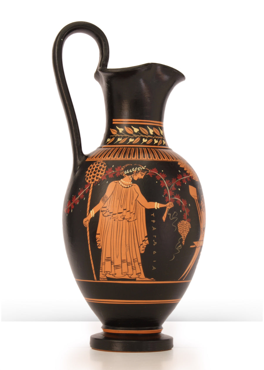 Antike griechische rotfigurige Vase mit Dionysos