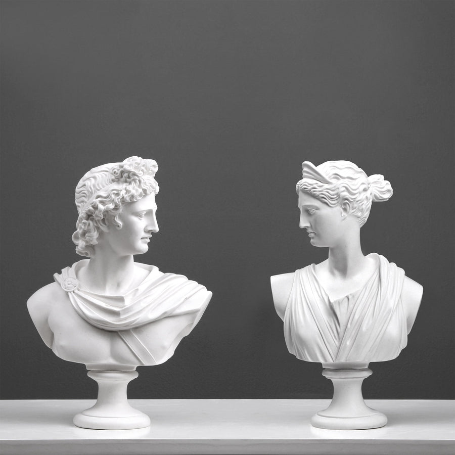 Apollo & Diana Büsten im Paar (Griechische Götter)
