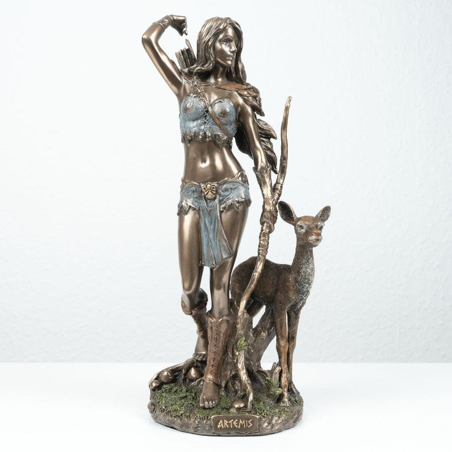 Artemis Statue Griechische Goettin der Jagd (Kaltguss-Bronze Skulptur)
