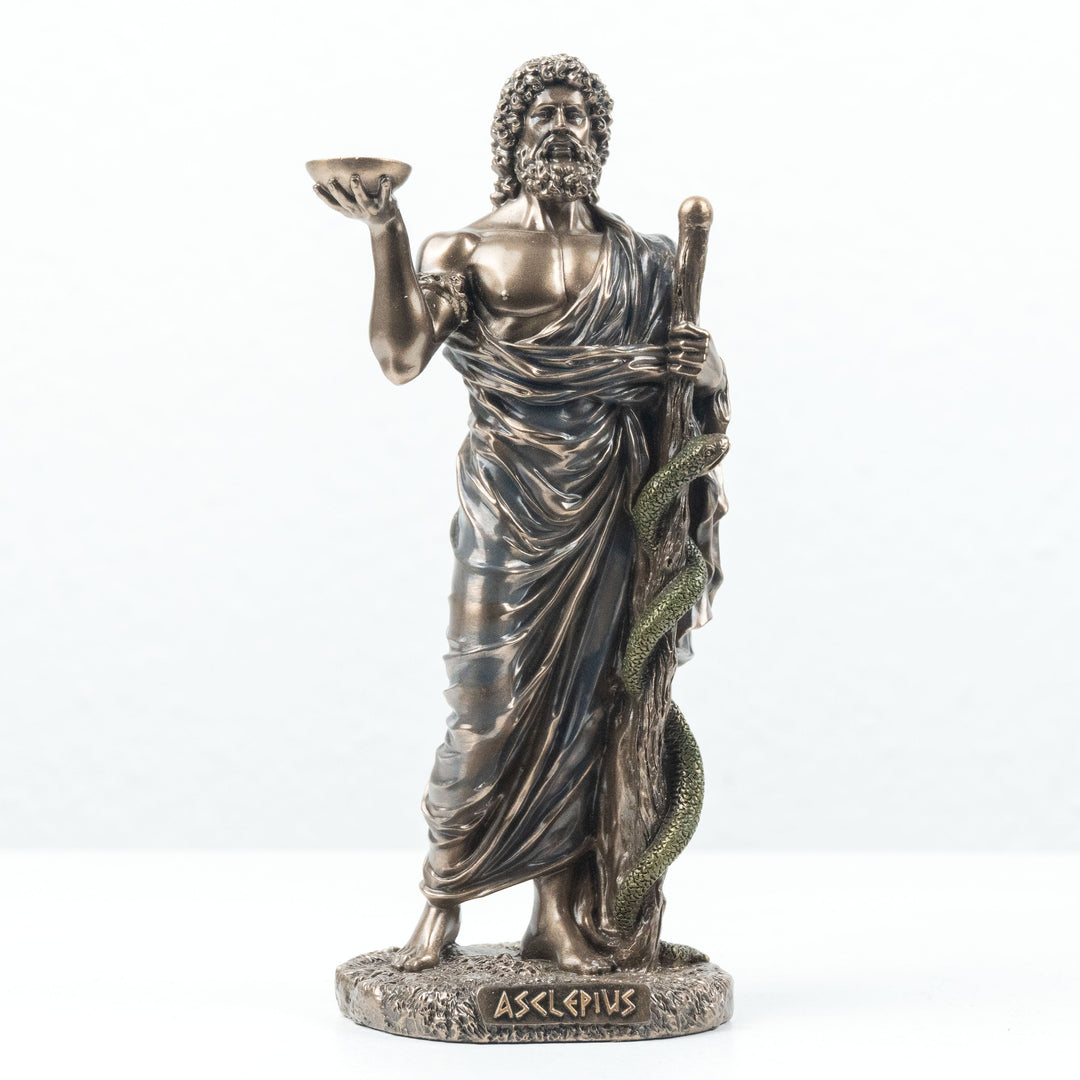 Asklepios Statue Griechischer Gott der Medizin (Kaltguss-Bronze Skulptur)