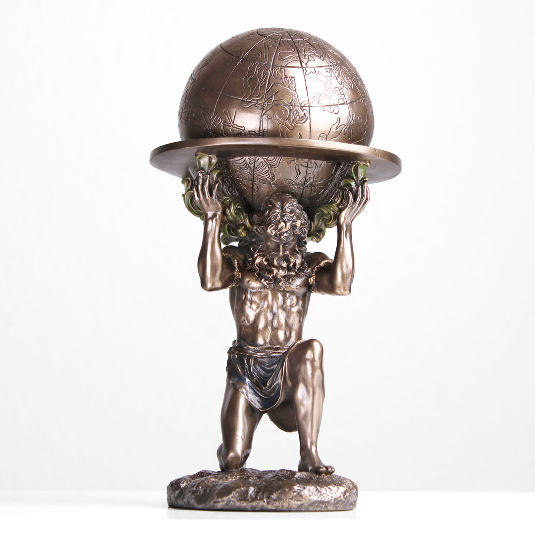 Atlas (Bronzierte Skulptur aus Kunstharz)