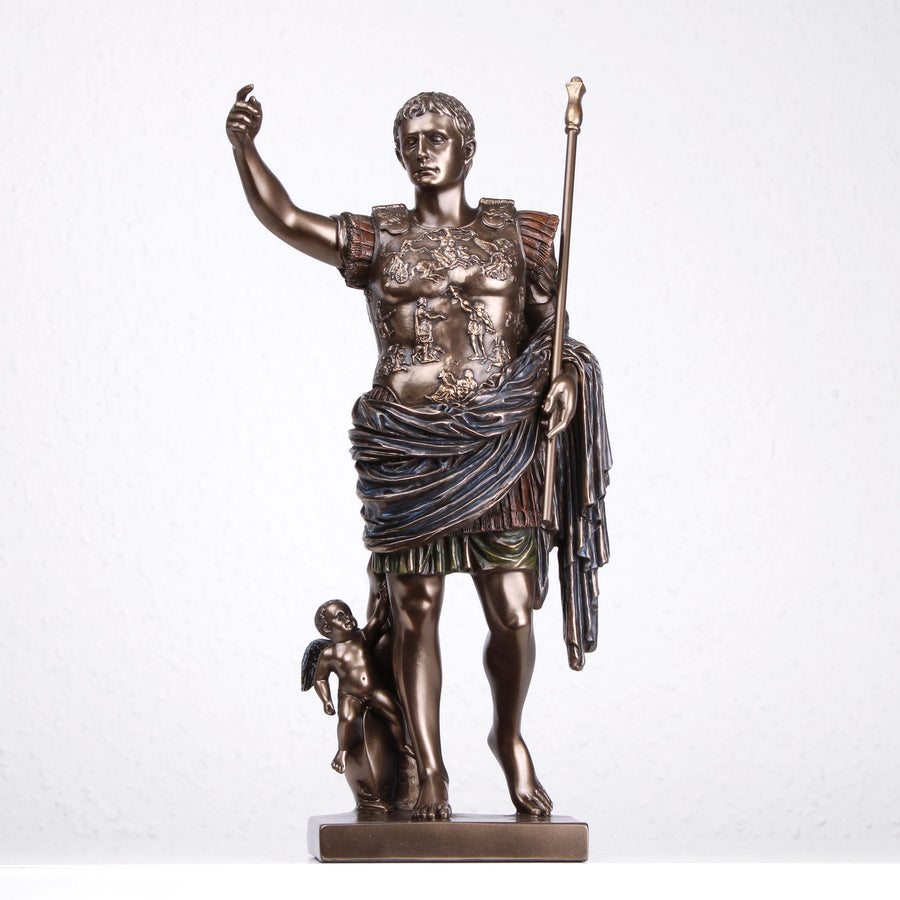 Augustus von Prima Porta (Bronzierte Skulptur aus Kunstharz)
