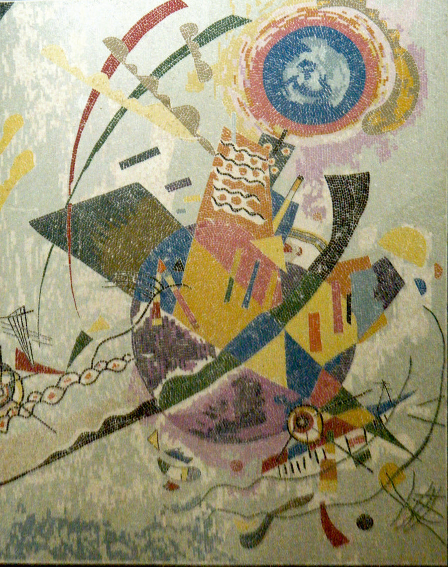 Blauer Kreis Zeitgenössisches Marmor-Mosaik