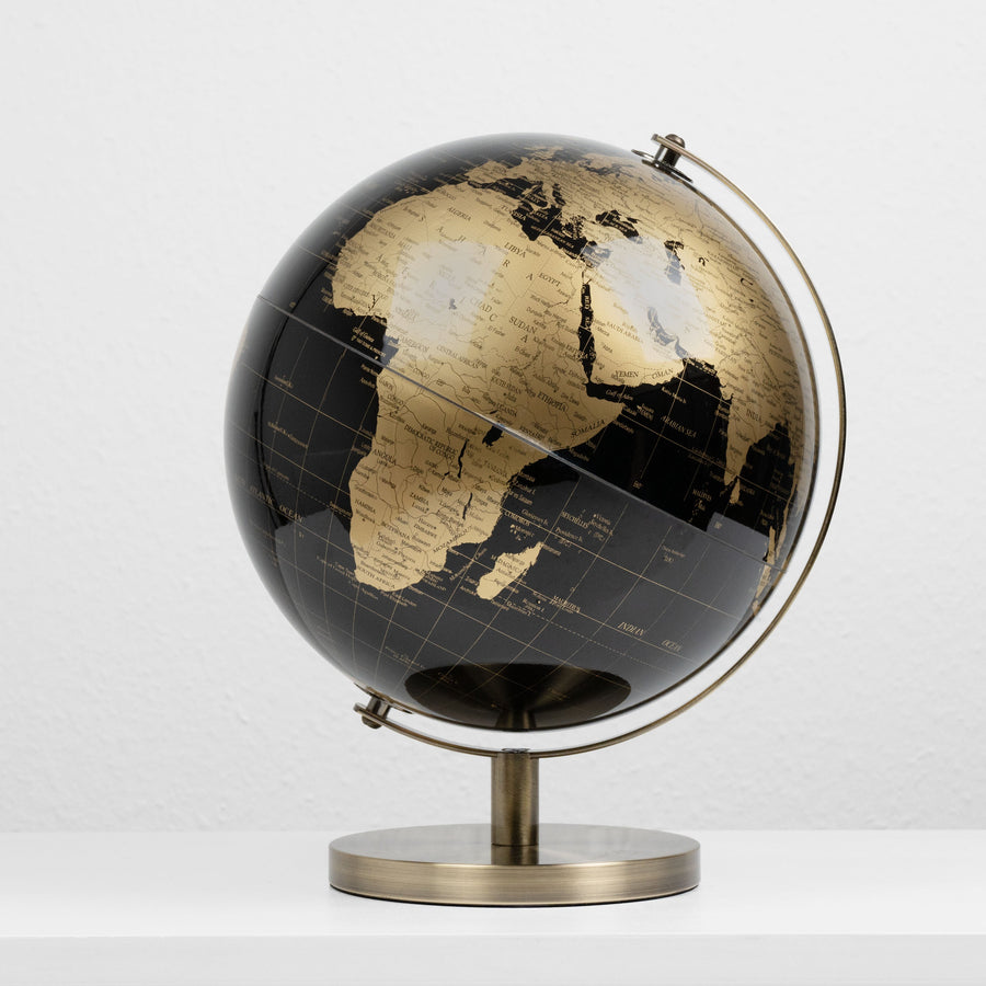 Bronze & Schwarzer Globus (Moderne Dekoration)