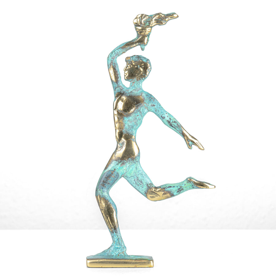Siegerathlet Statue — Läufer mit Fackel (Messingskulptur)