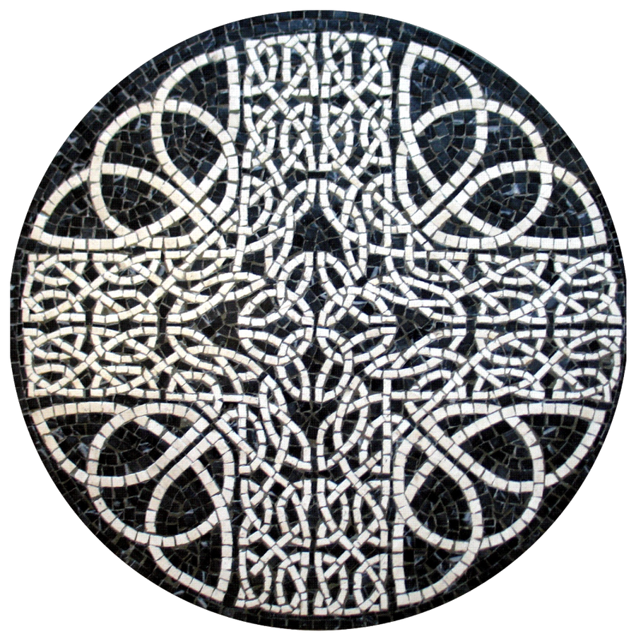 Kreis Geometrisch Schwarz Marmor-Mosaik