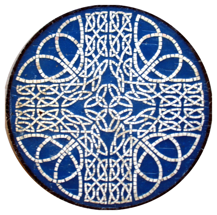 Kreis Geometrisch Blau Marmor-Mosaik