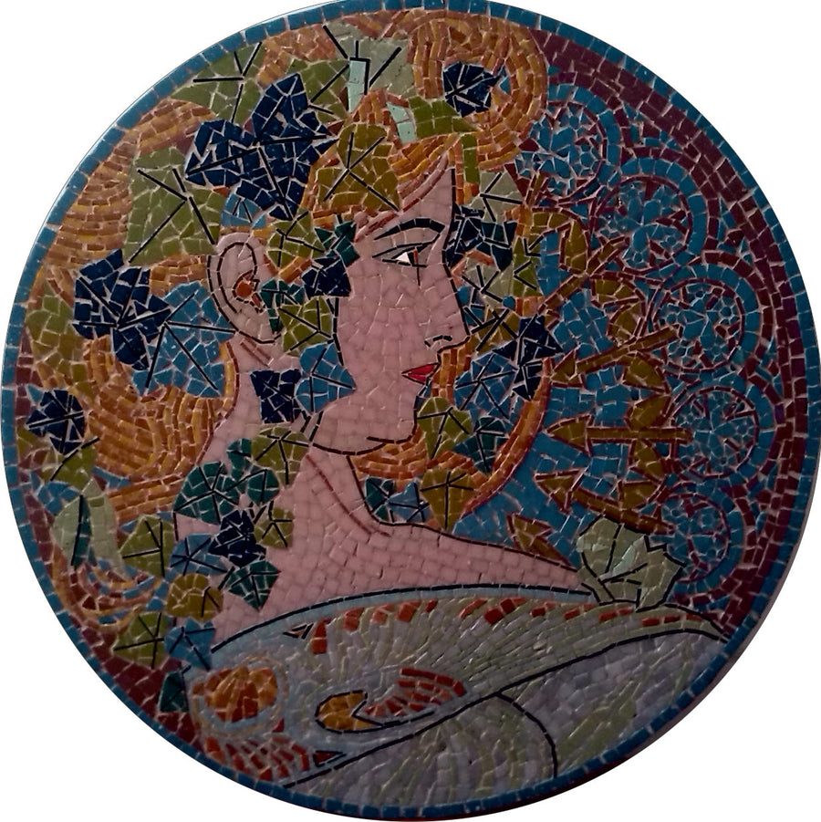Kreis-Dame Zeitgenössisches Marmor-Mosaik