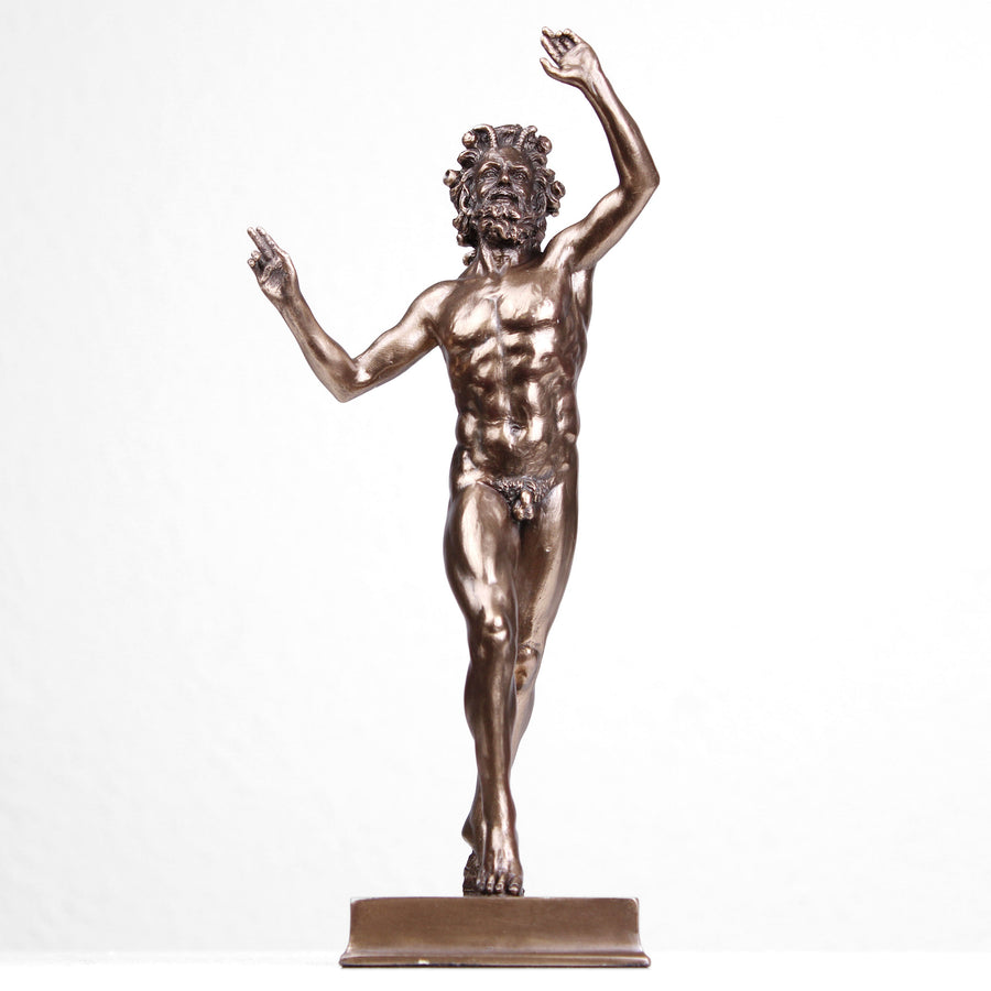 Tanzender Faun von Pompeji (Bronzierte Skulptur aus Kunstharz)