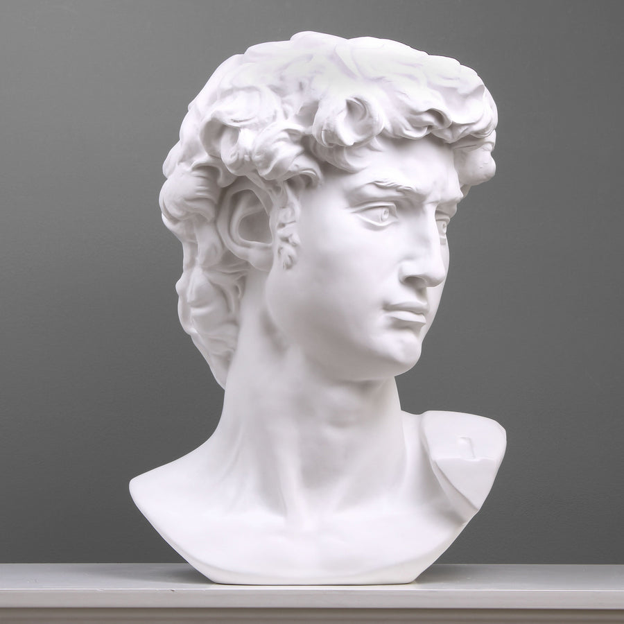 Große Michelangelo David Büste (Weiß)